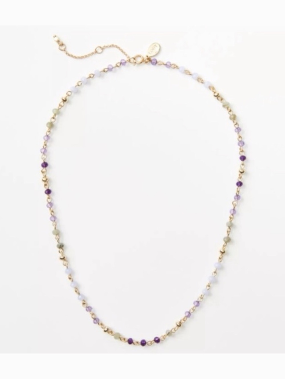 LOFT Purple and Gold Beaded Necklace with Elegant Design